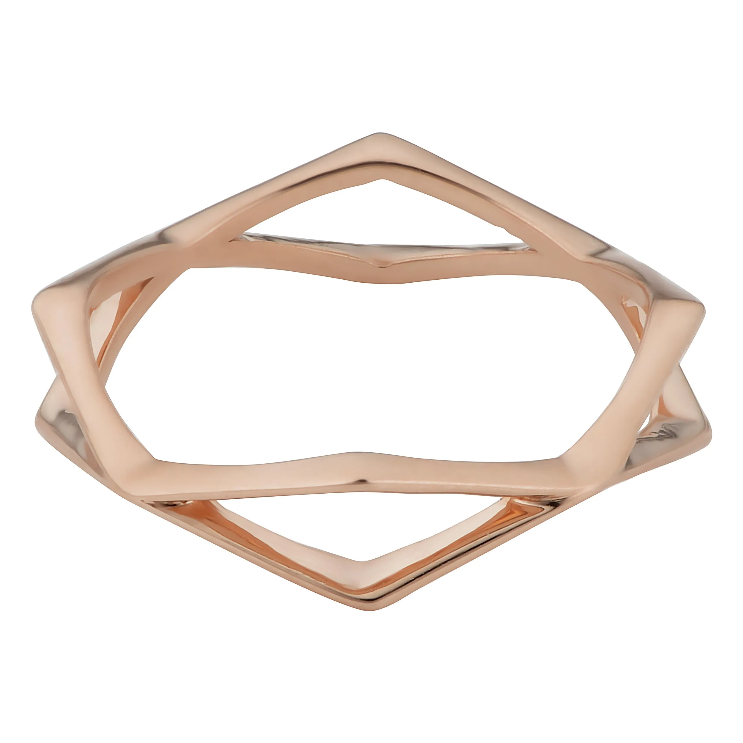 14k Rose Gold Geometric Shape Ring