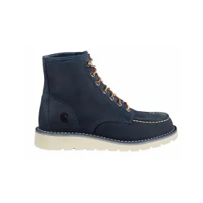 6" Women's Moc Toe Wedge Soft Toe Boot Navy