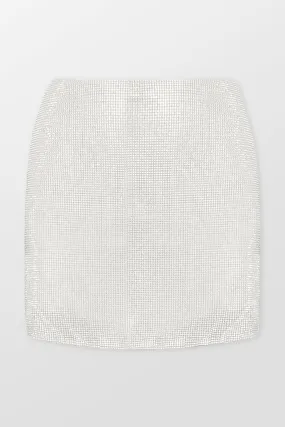 A-Line Crystal Mini Skirt