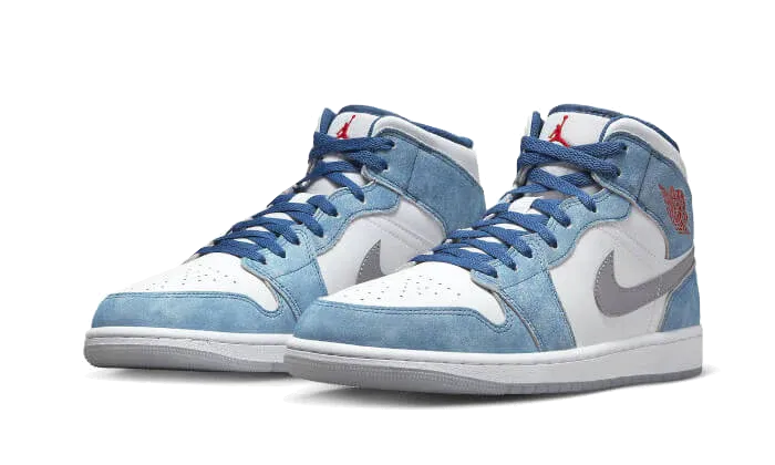 Air Jordan 1 Mid French Blue Fire Red