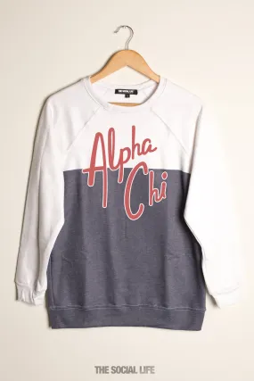 Alpha Chi Omega Boulevard Raglan Crewneck