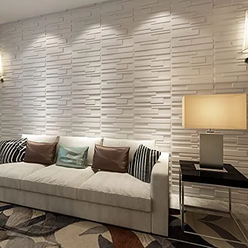 Art3d White Wall Panels Brick Design 3D Wall Panels, White, 12 Tiles 32 Sq Ft