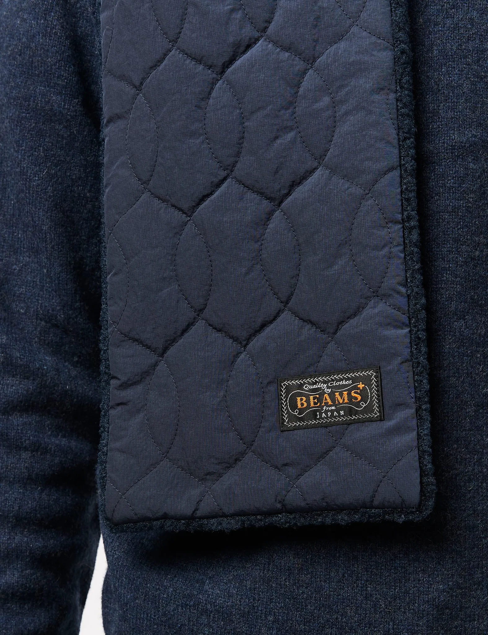 Beams Plus Boa Quilt Muffler Scarf - Navy Blue