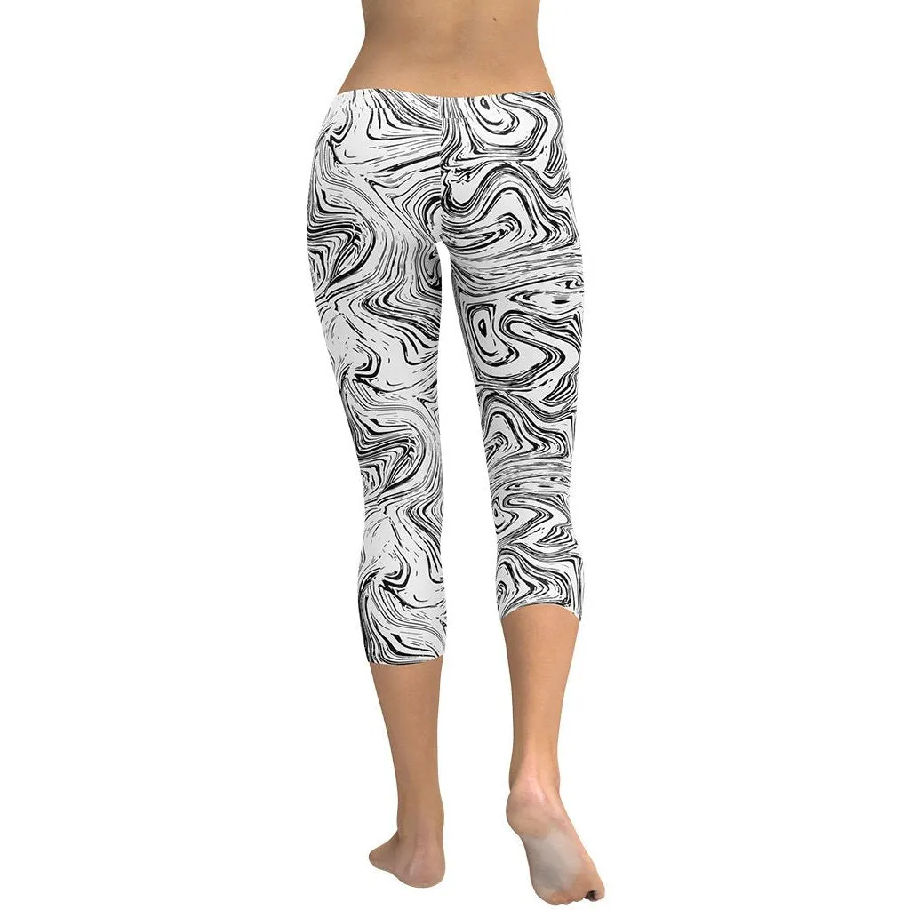 Black & White Marble Capris