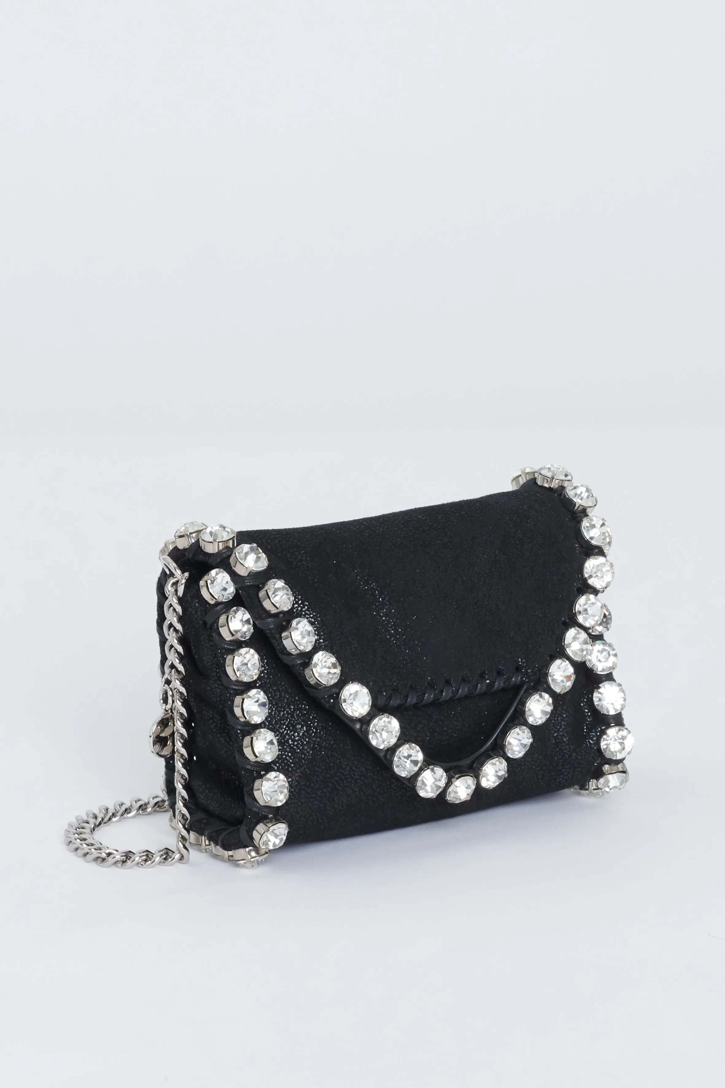 Black Falabella Tiny Crystal Preowned Bag