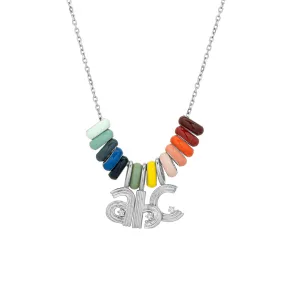 Carnival Necklace - Three Symbols in Sterling Silver