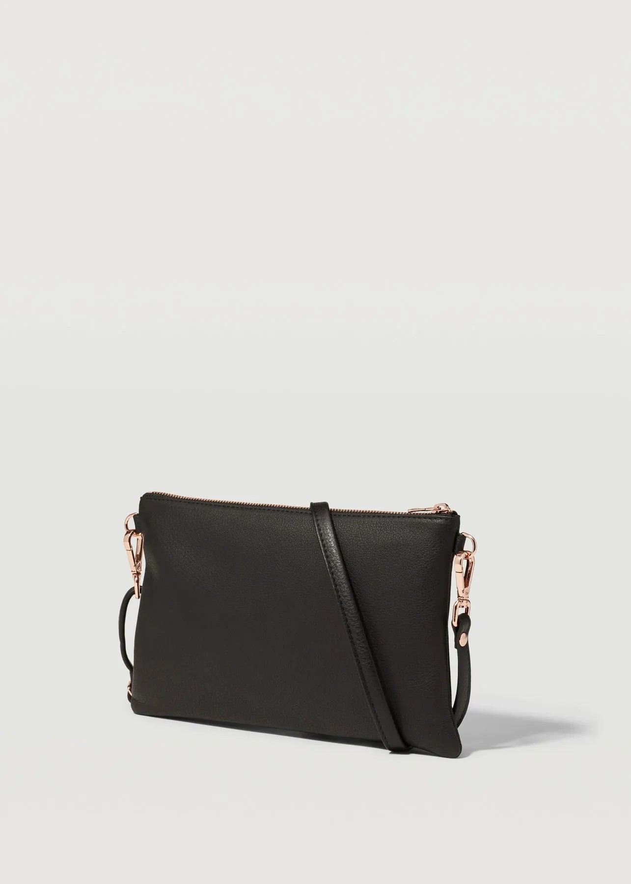 CHARLIE MIDDLETON - BLACK NAPPA DUAL ZIP CROSSBODY