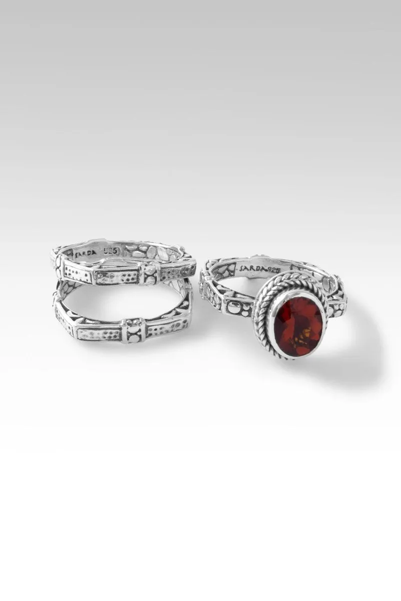 Chosen Worthy Loved Ring Set of 3™ in Red Madeira Citrine