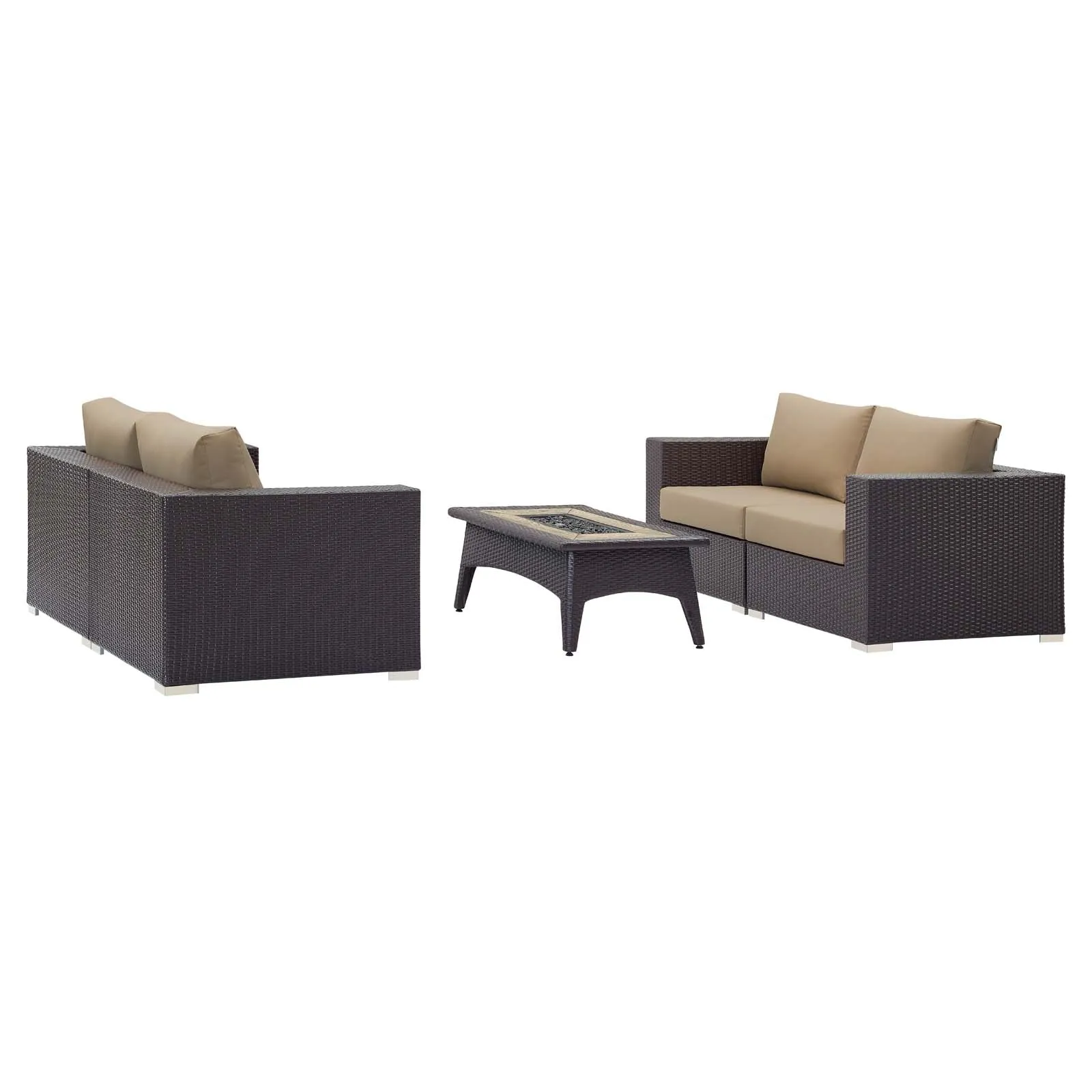 Convene 5 Piece Set Outdoor Patio with Fire Pit by Modway