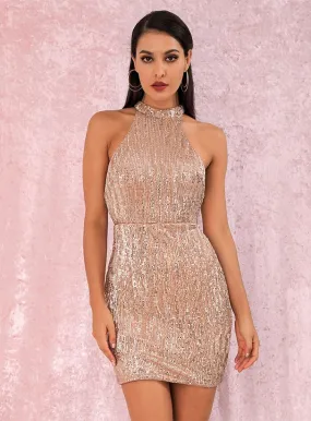 Crystal Sequin Mini Party Dress