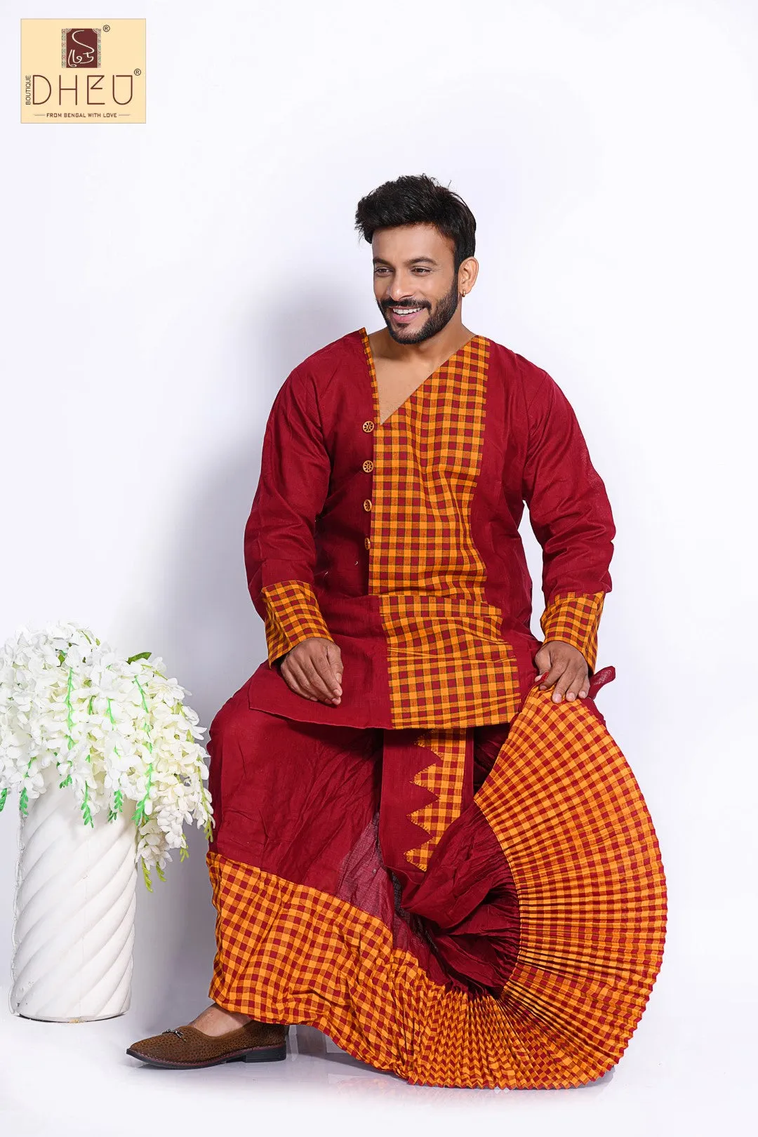 Dheu Exclusive Designer Dhoti(Optional)Kurta Set