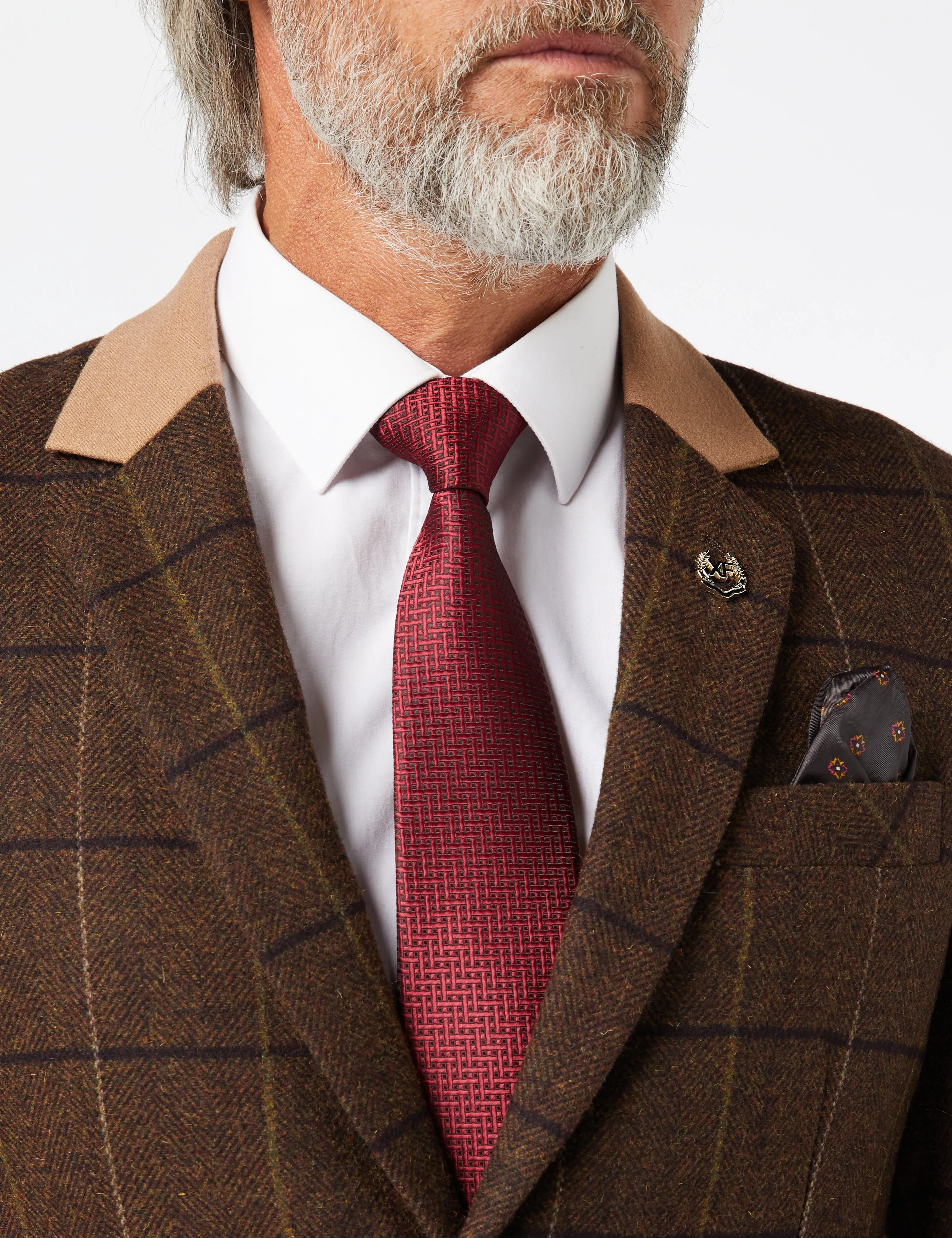 EVAN - TWEED CHECK SUIT IN TAN