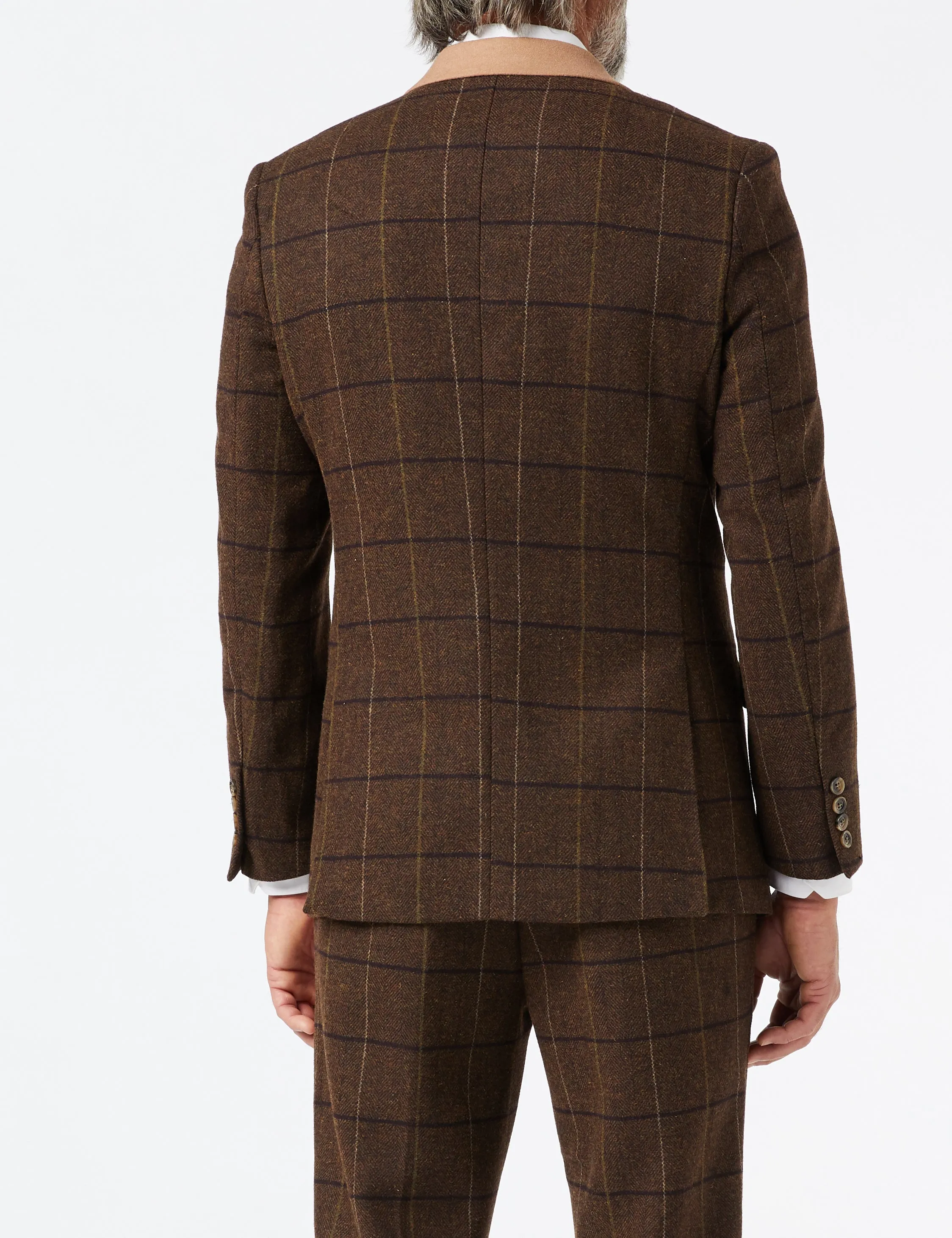 EVAN - TWEED CHECK SUIT IN TAN