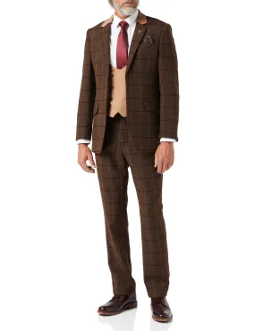 EVAN - TWEED CHECK SUIT IN TAN