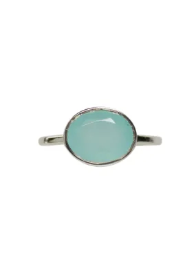 Hampton Aqua Chalcedony Silver Ring