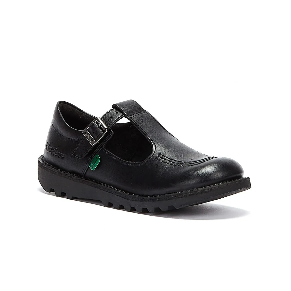 Kickers Kick T Junior Black Leather Shoes