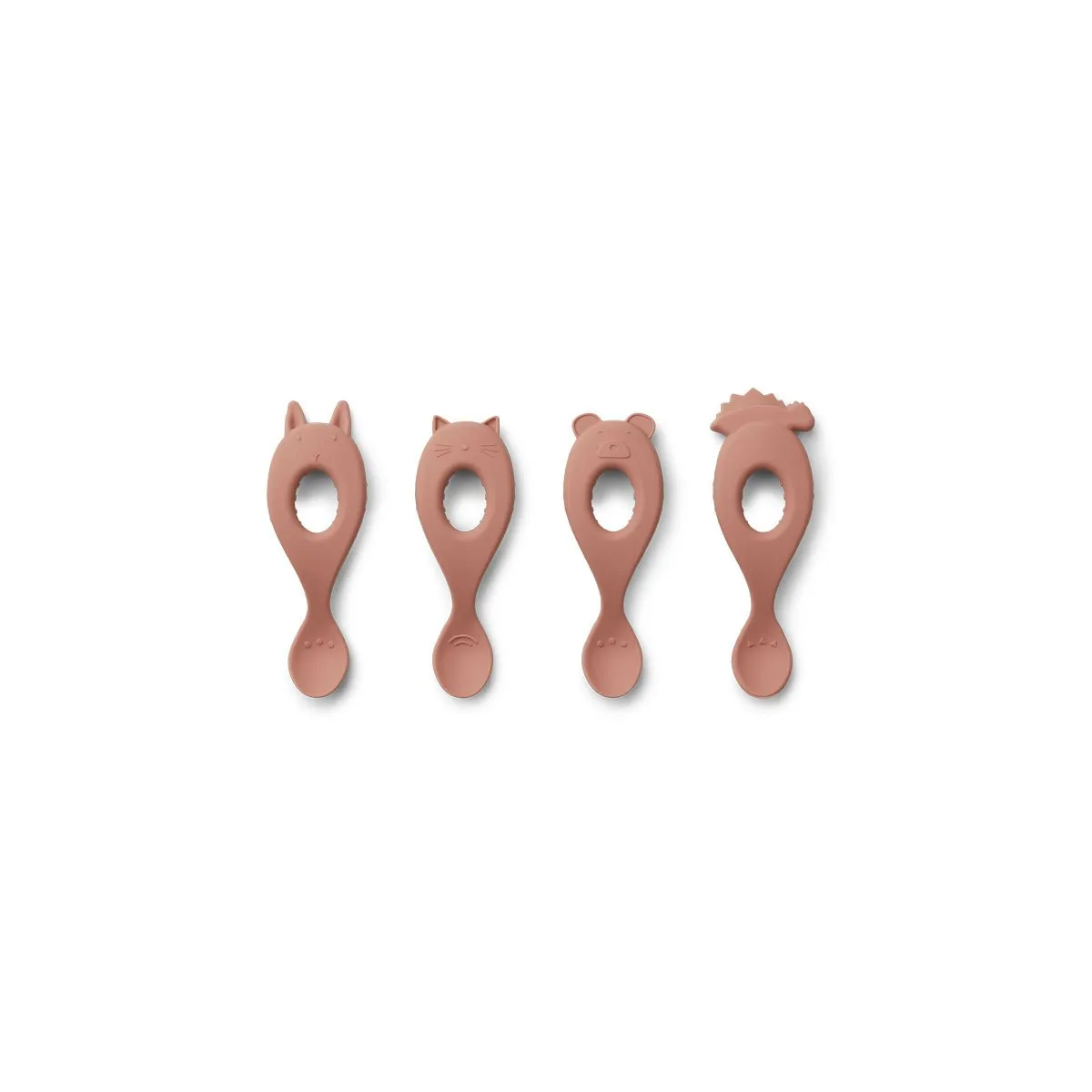 Liva Silicone Spoon 4 Pack - Dark rose