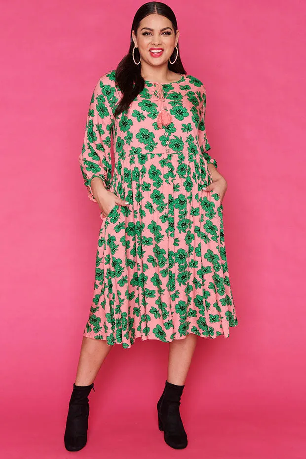 Maxima Pink Floral Dress