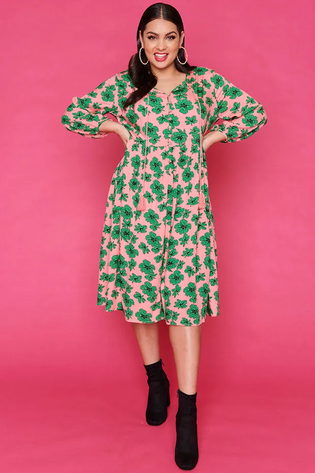 Maxima Pink Floral Dress