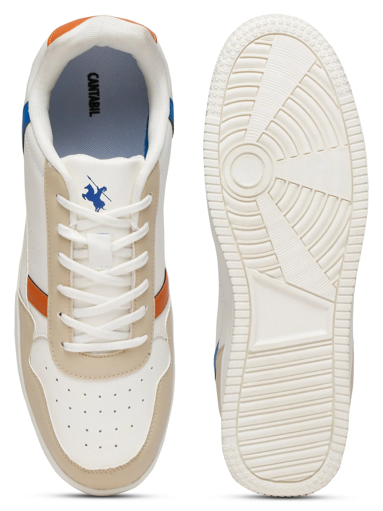 Men Lace-Up White Casual Sneakers