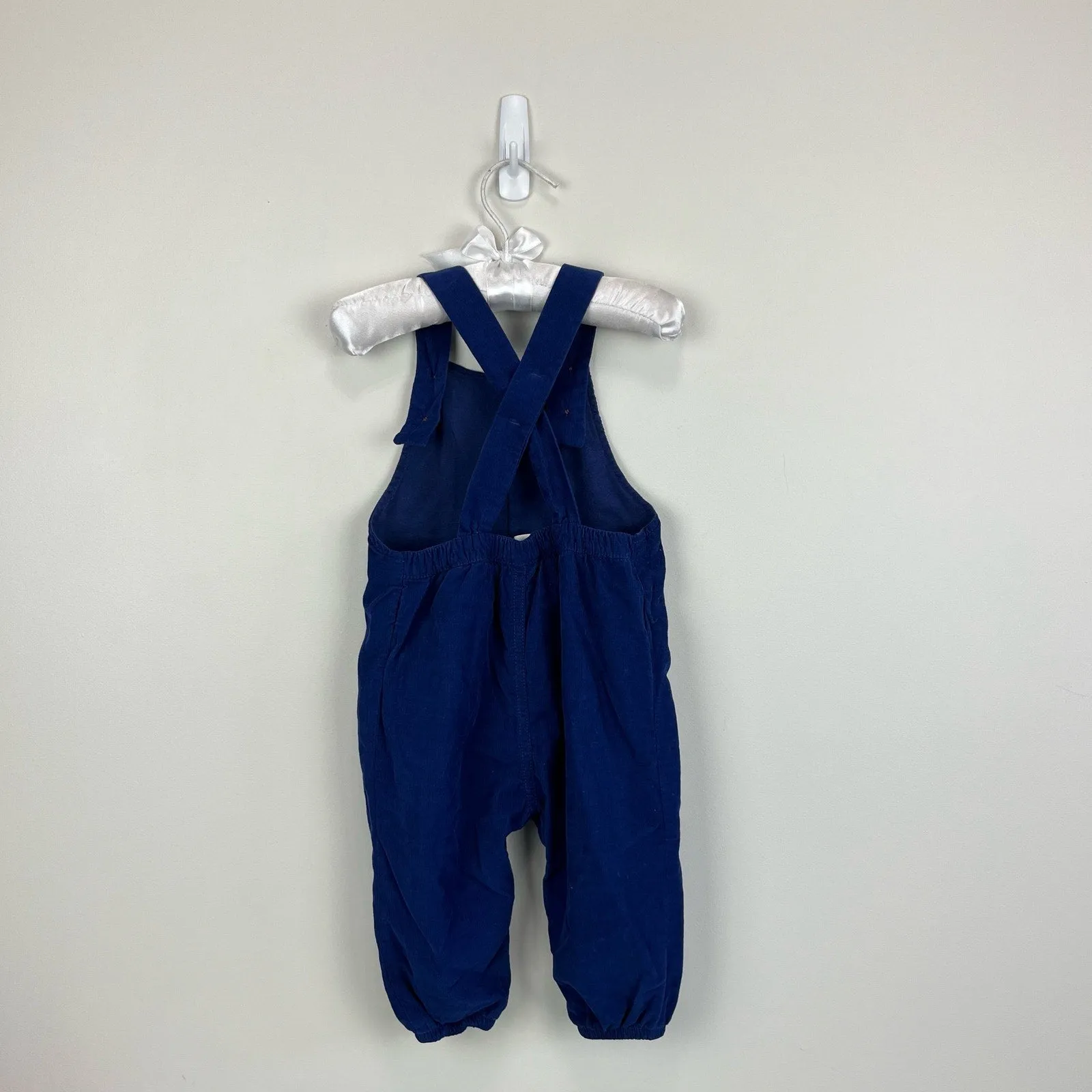 Mini Boden Cord Dungarees Starboard Blue Tractors 6-12 Months