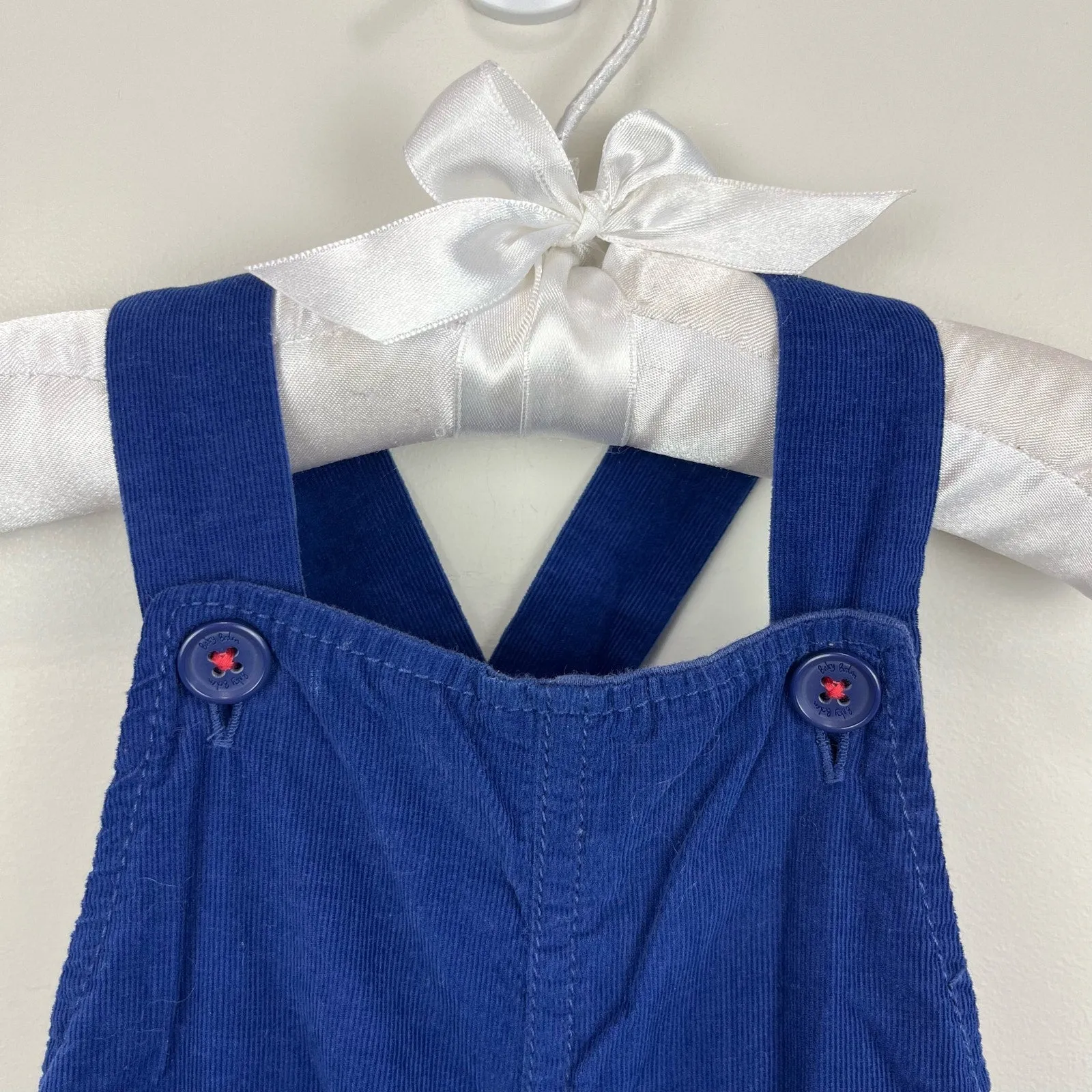 Mini Boden Cord Dungarees Starboard Blue Tractors 6-12 Months