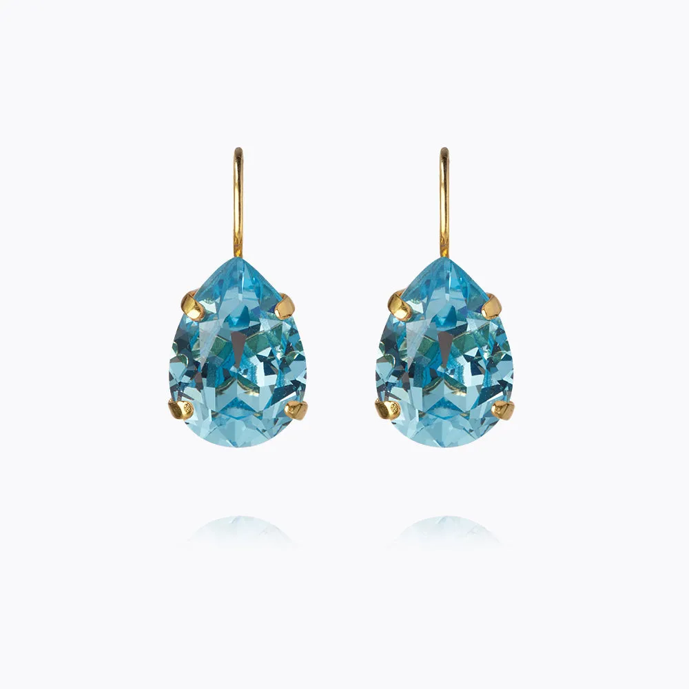 Mini Drop Clasp Earrings / Aquamarine