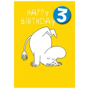 Moomin Birthday Card Age 3 With A Badge