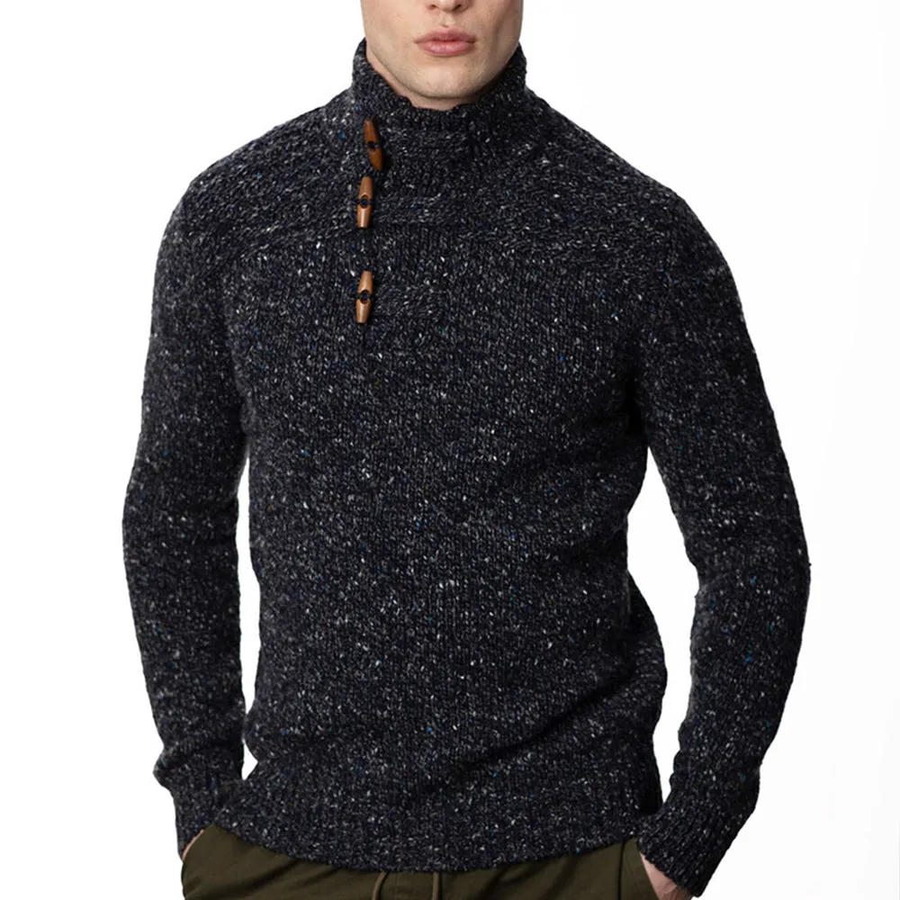 Navy Slate Toggle Button Sweater