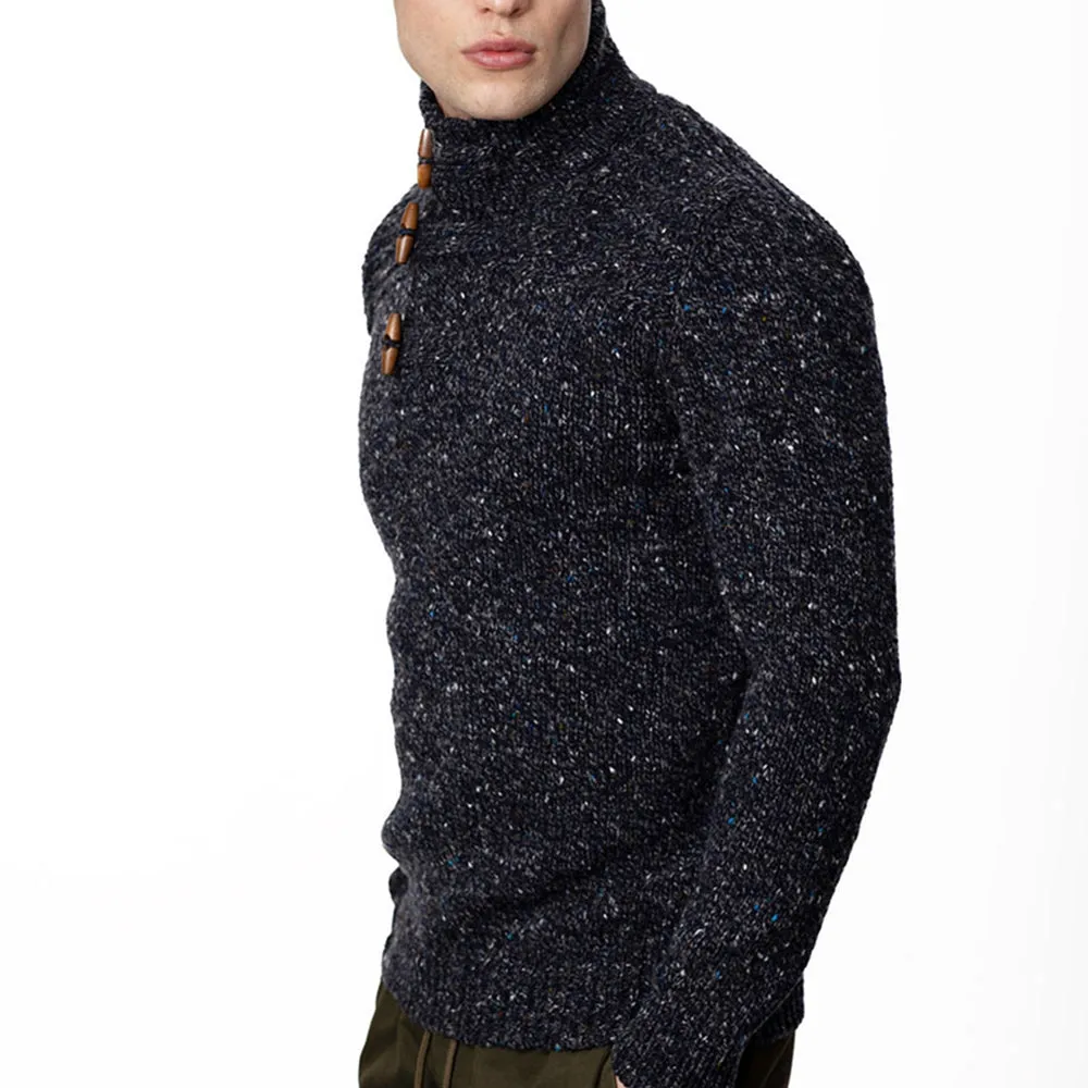 Navy Slate Toggle Button Sweater