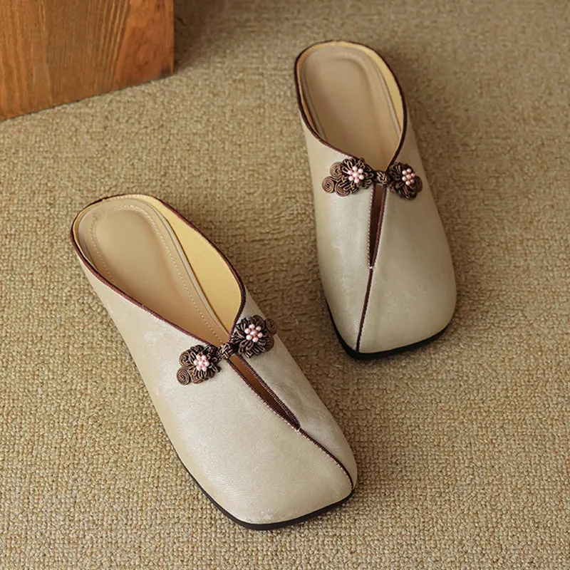 New Square Head Hollow Elegant Temperament Soft Sole Shoes