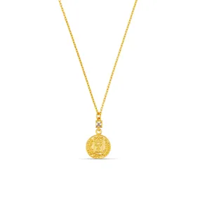 Orelia Mini Crystal & Coin Drop Necklace