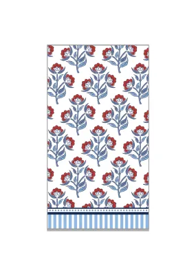 RED FLORAL GUEST TOWELS