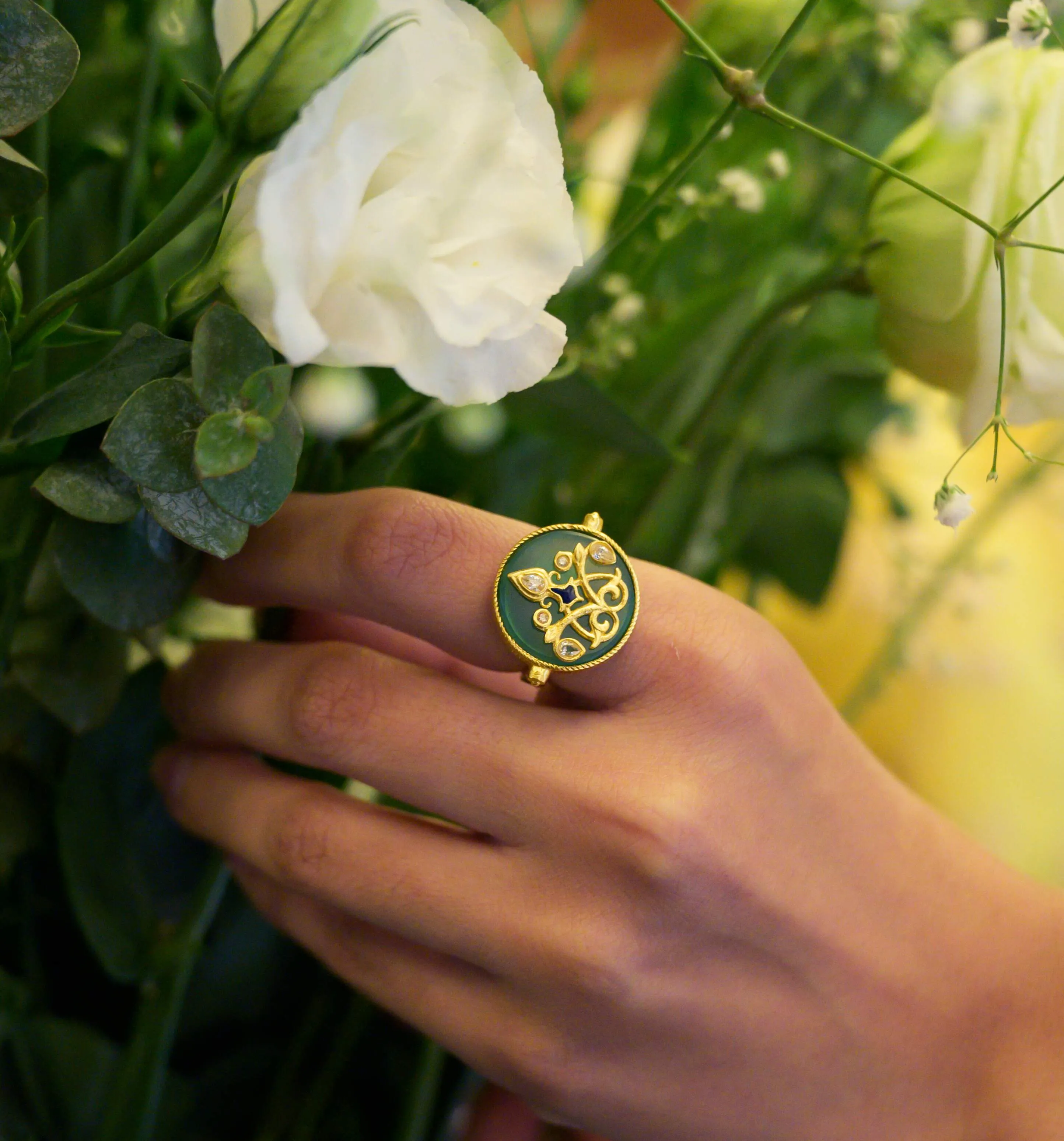 Reflection of You Green Onyx Statement Ring