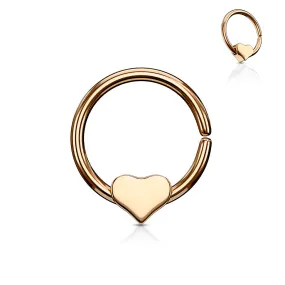 Single Cartilage Bendable Hypoallergenic Hoop w/ Removable Heart