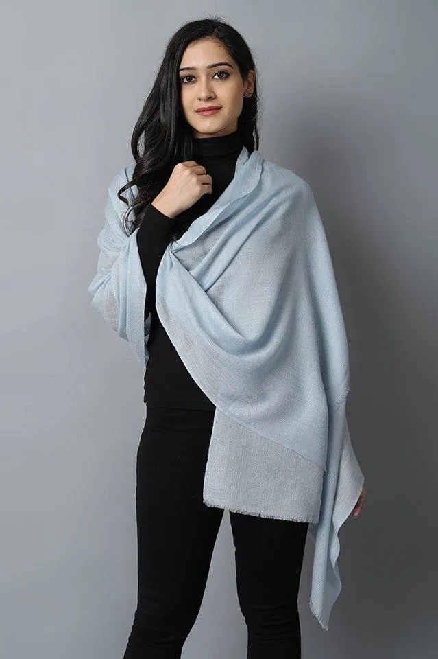 Sky Blue Cashmere-Pashmina Stole