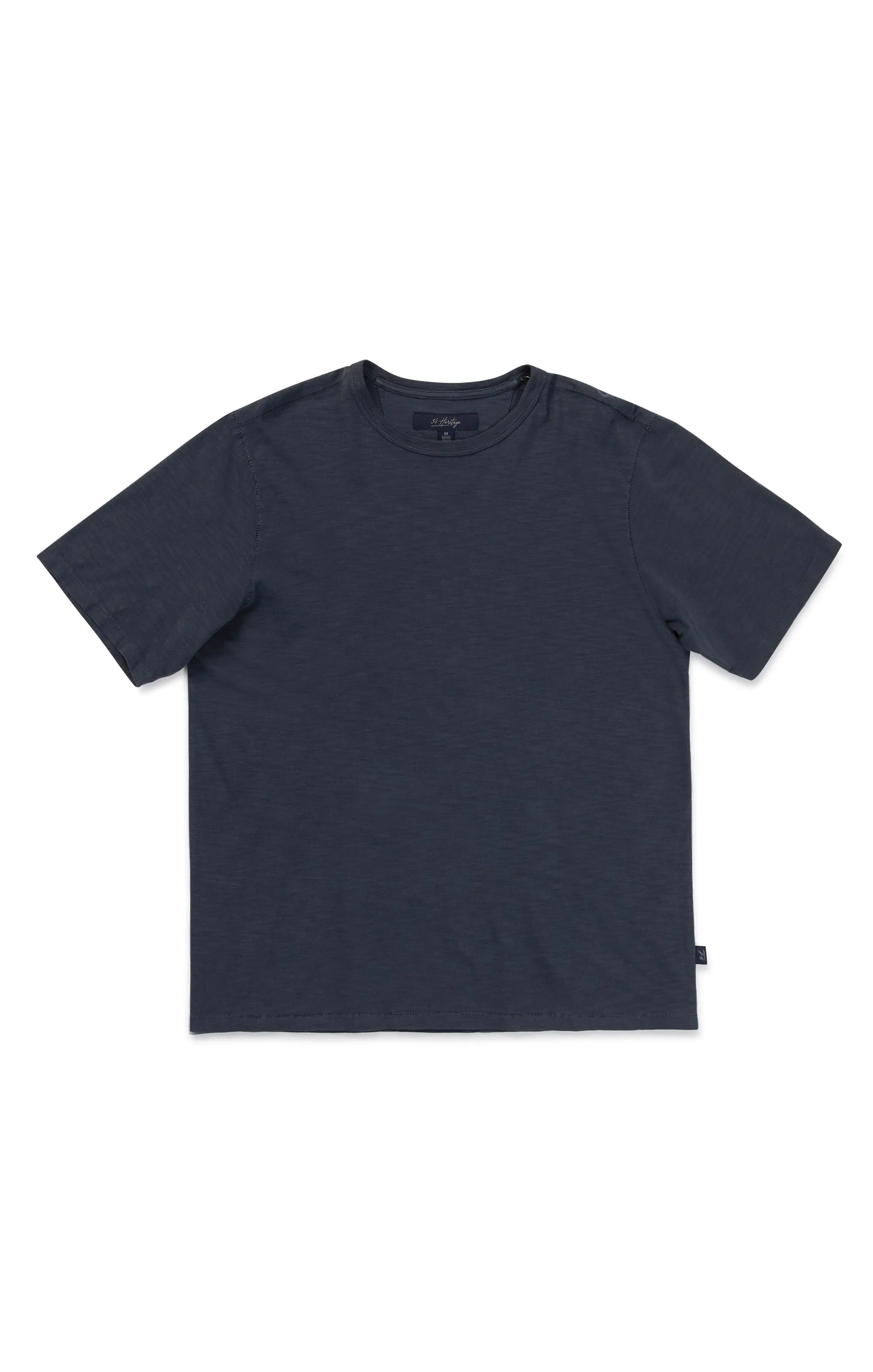 Slub Crew Neck T-Shirt in Dark Navy