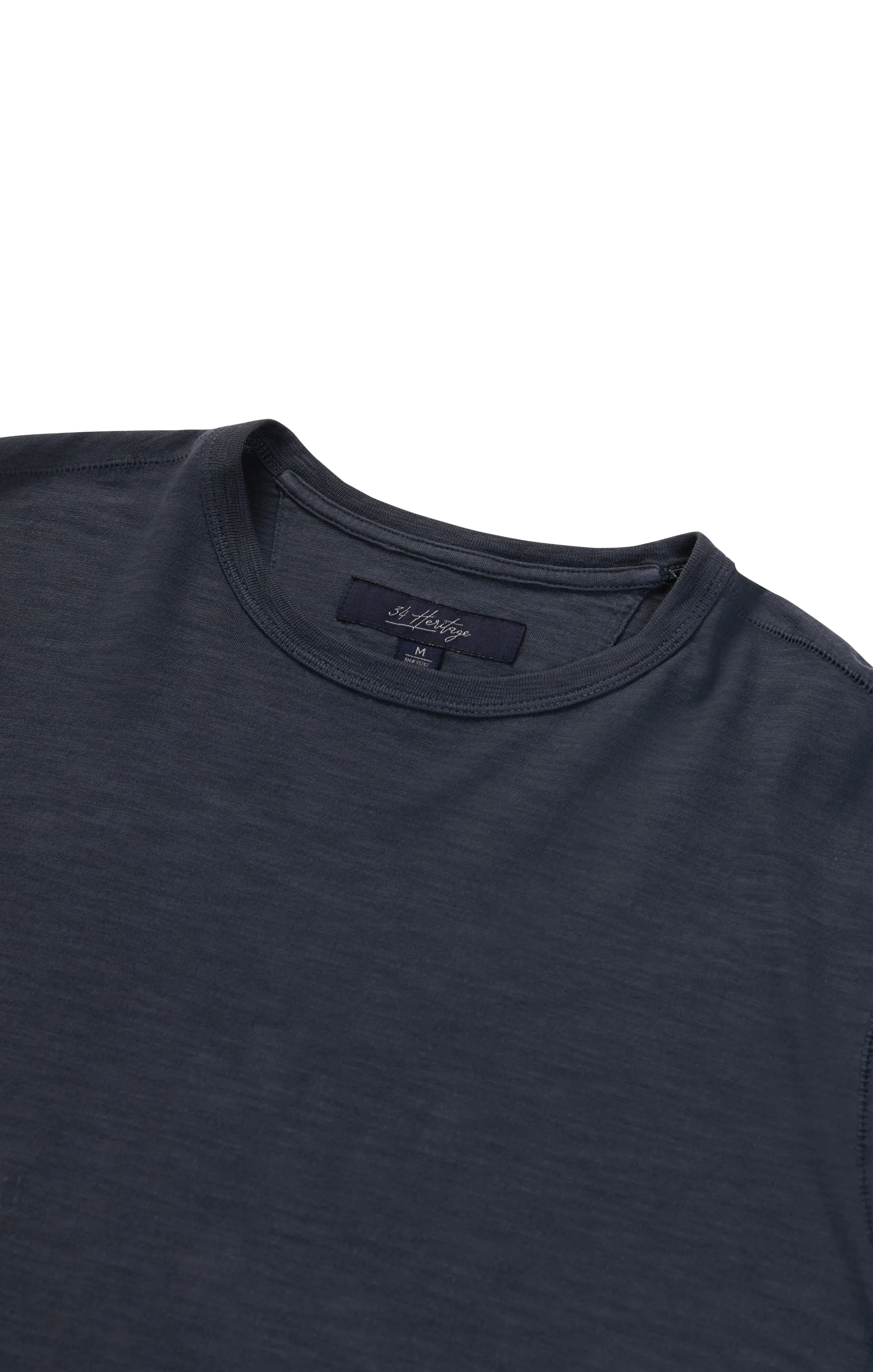 Slub Crew Neck T-Shirt in Dark Navy