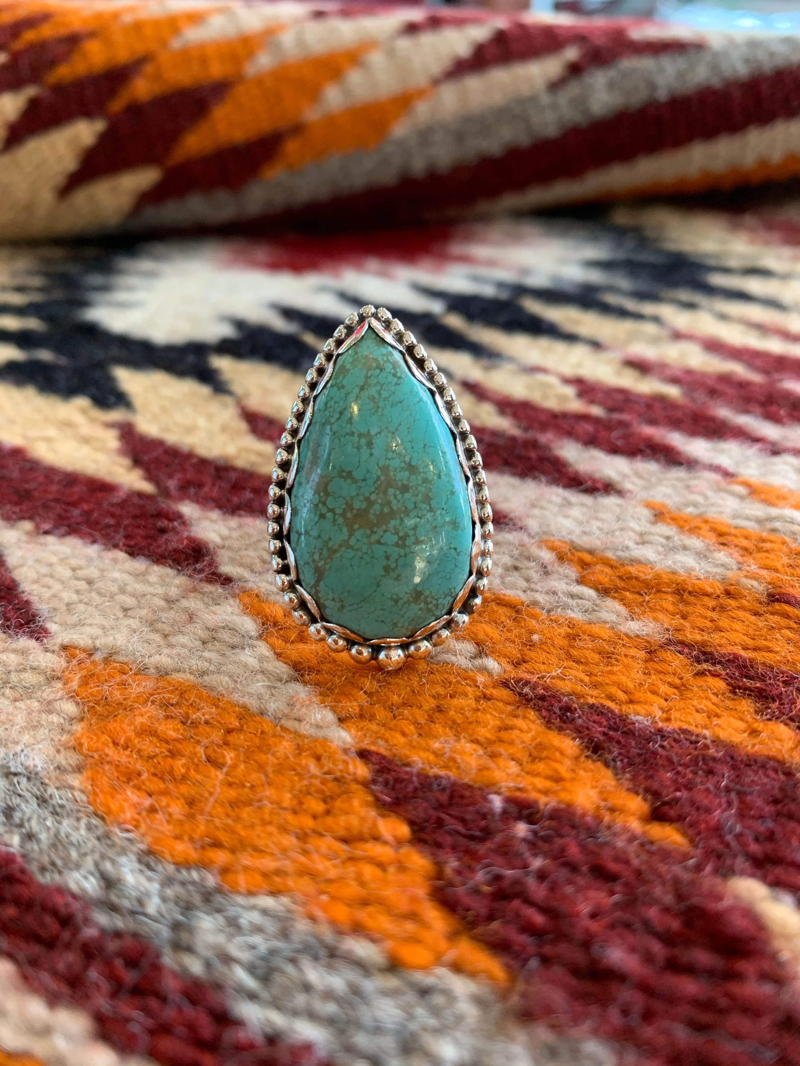 Teardrop of Number 8 Turquoise ring size 7