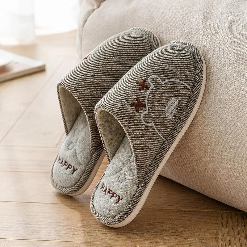 Unisex Linen Massage Slippers – Comfortable Home Shoes