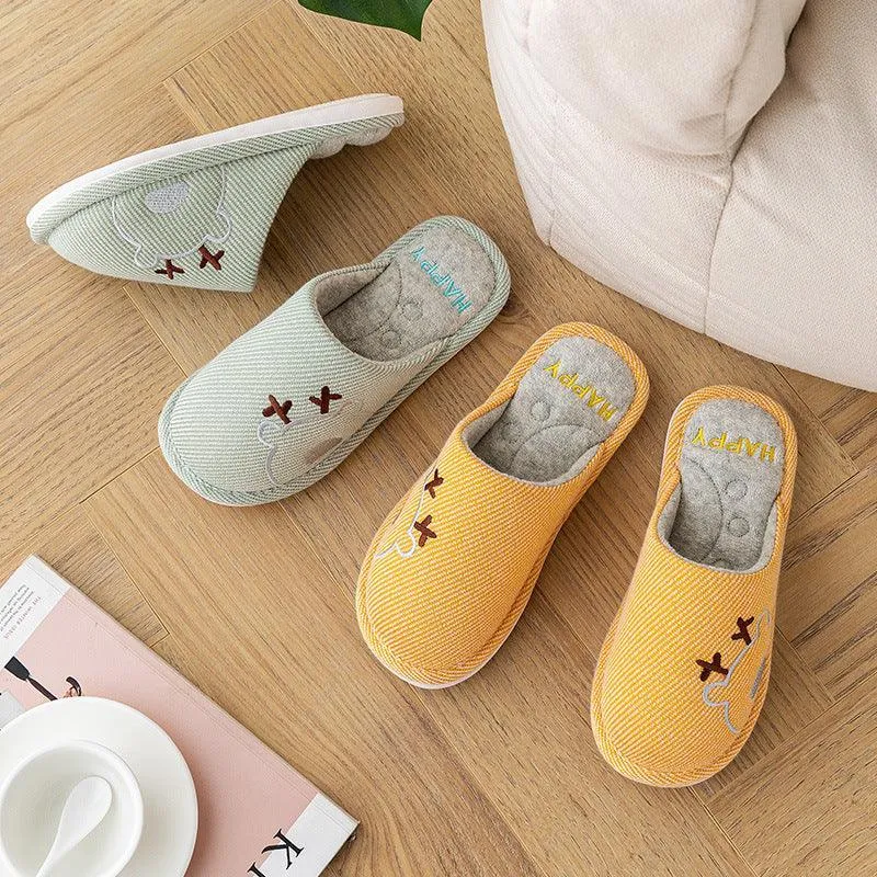 Unisex Linen Massage Slippers – Comfortable Home Shoes