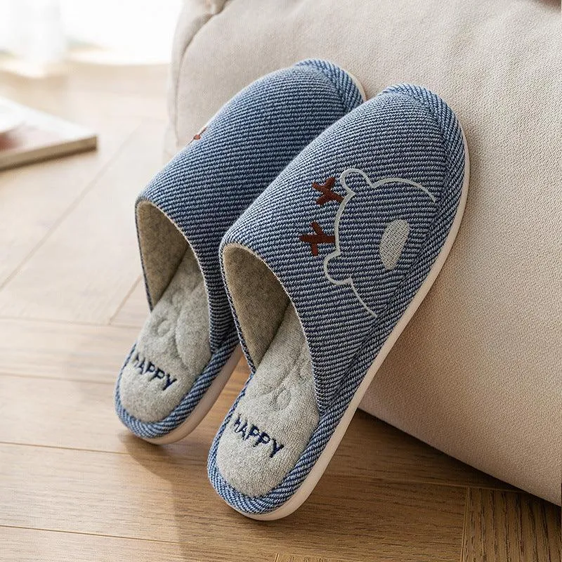 Unisex Linen Massage Slippers – Comfortable Home Shoes