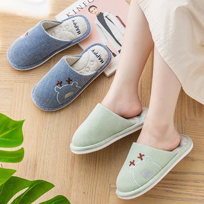 Unisex Linen Massage Slippers – Comfortable Home Shoes